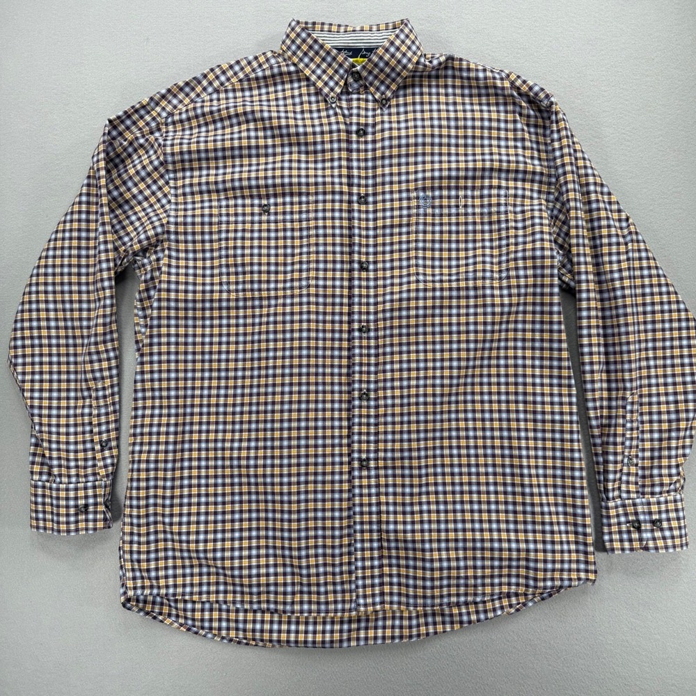 Wrangler George Straight Cowboy Cut XL Button Down Shirt Mens Plaid